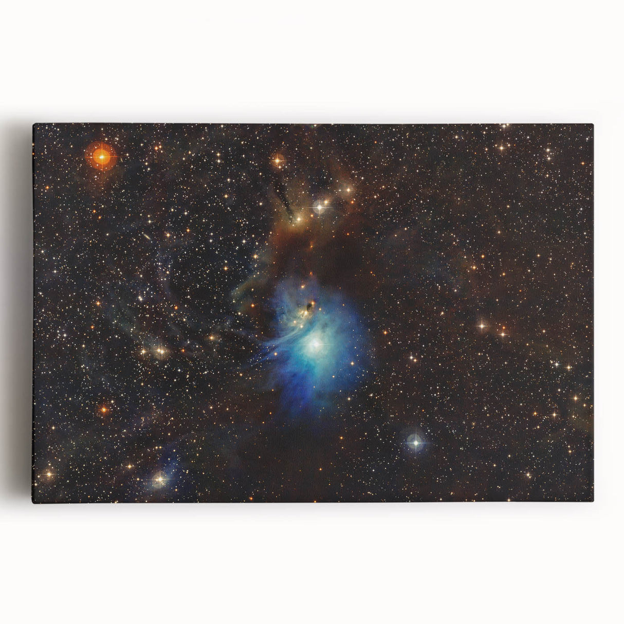 Glowing Blue Nebula Wall Art | Space Canvas Prints | Cosmic Decor