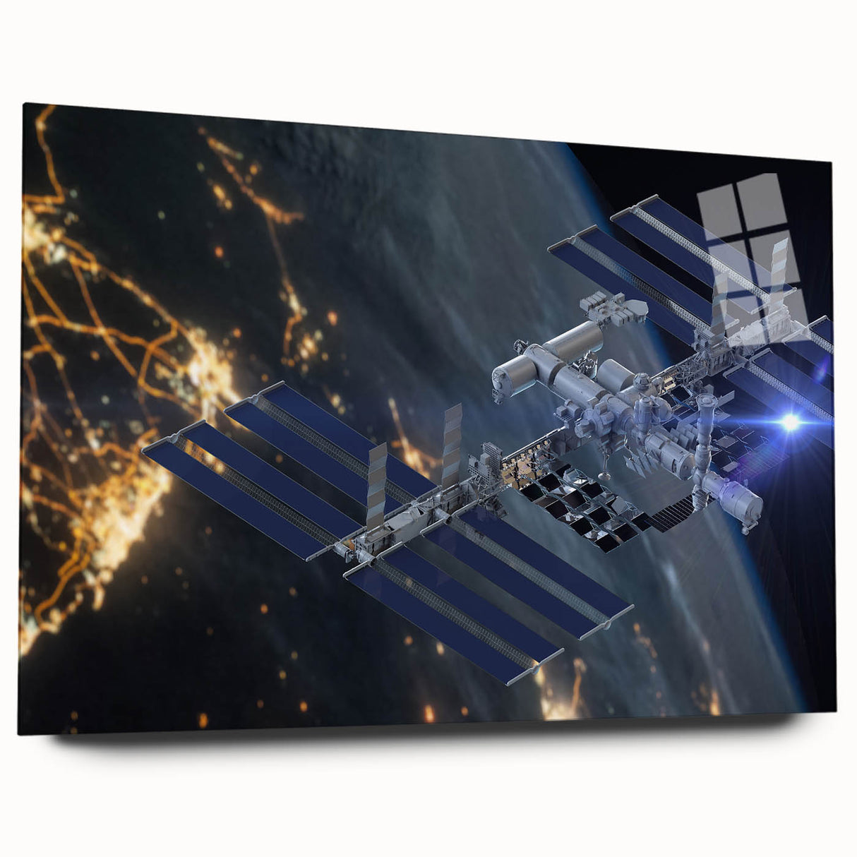 Stunning Satellite in Orbit - Cosmic Wall Decor Space-Themed Canvas Art