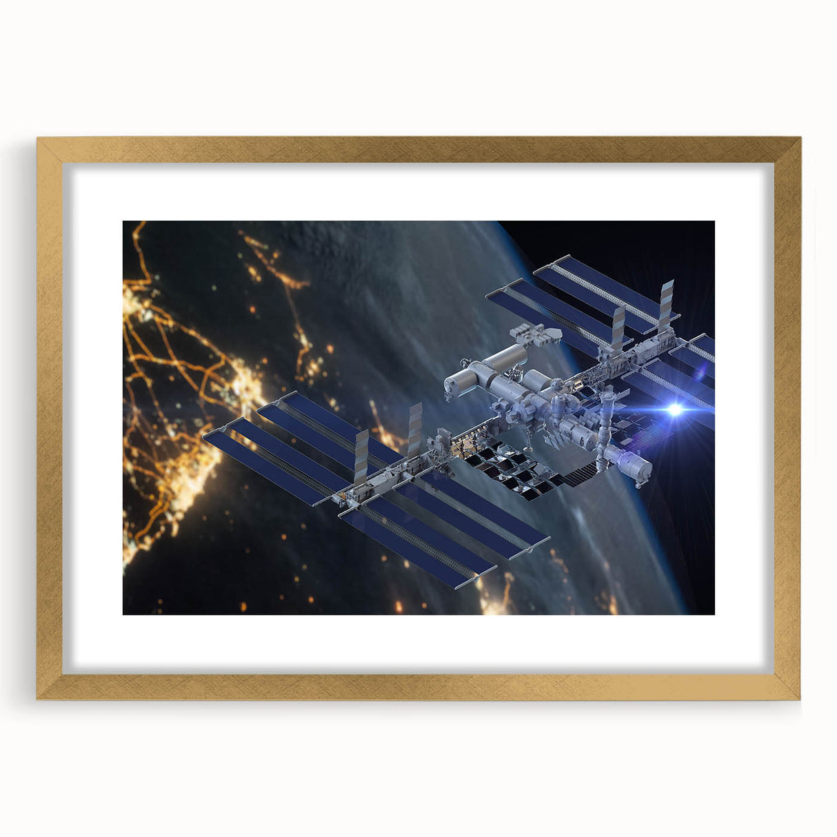 Stunning Satellite in Orbit - Cosmic Wall Decor Space-Themed Canvas Art