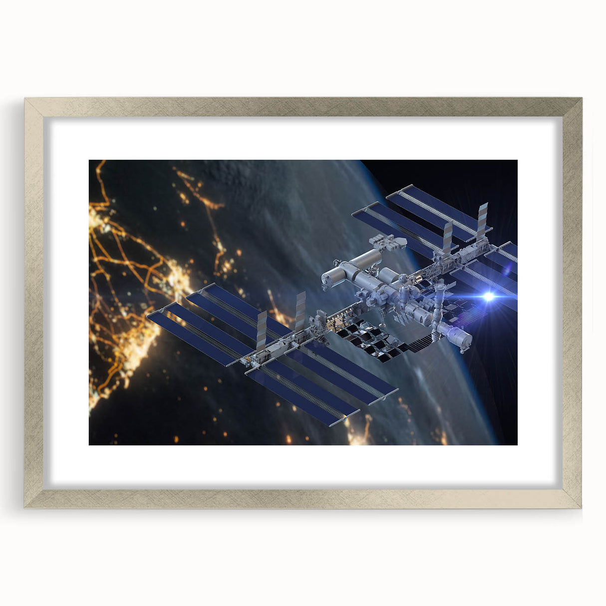 Stunning Satellite in Orbit - Cosmic Wall Decor Space-Themed Canvas Art