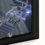 Stunning Satellite in Orbit - Cosmic Wall Decor Space-Themed Canvas Art