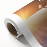 Satellite Orbiting at Sunrise - Cosmic Wall Art for Space Enthusiasts