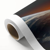 Satellite Orbiting Earth with Fiery Trail - Cosmic Space Wall Art