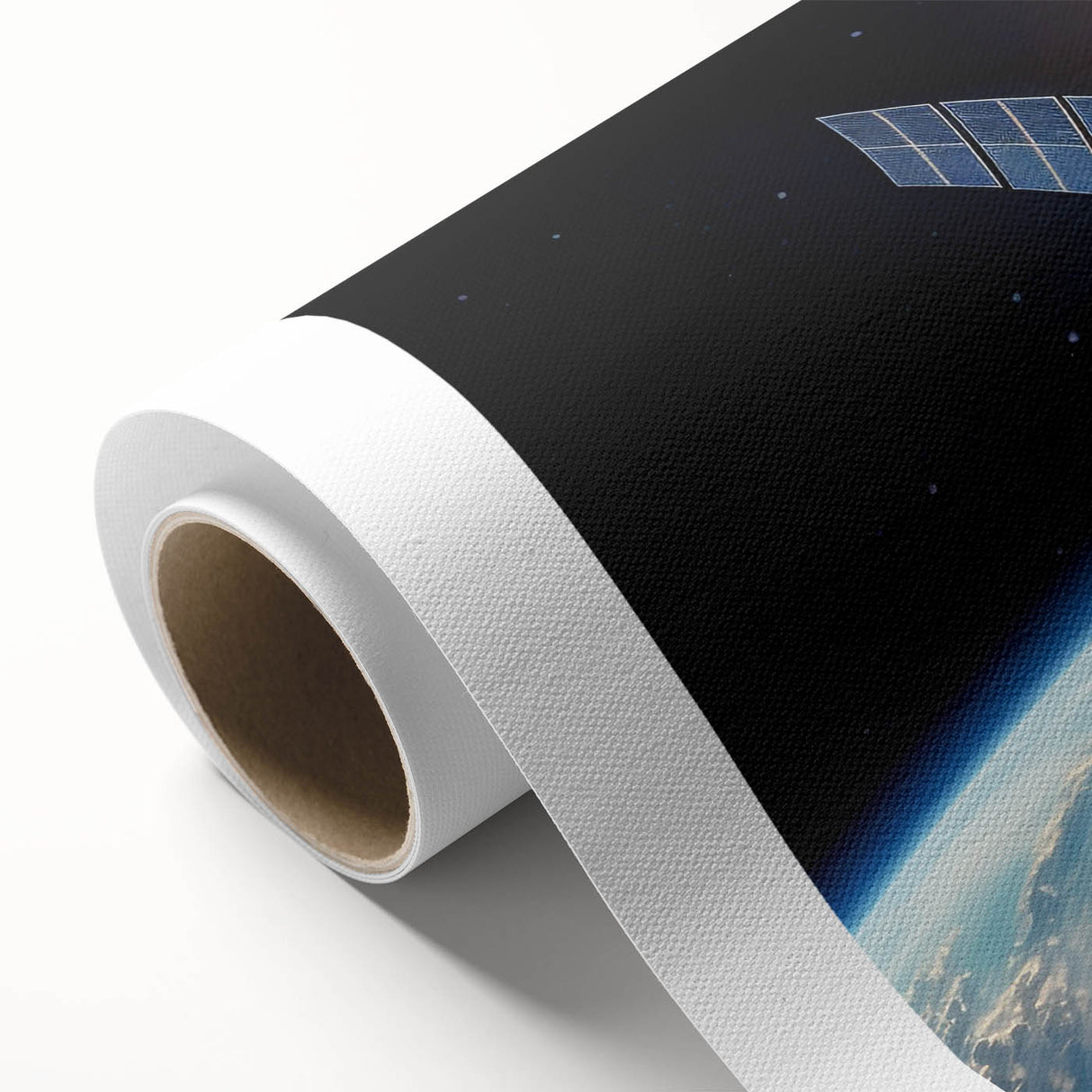 Satellite at Sunrise Over Earth - Cosmic Wall Art for Space Lovers