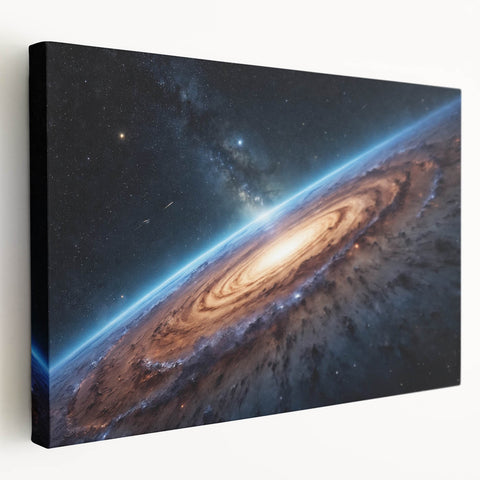 Spiral Galaxy Edge Art - Cosmic Space-Themed Stellar Wall Decor Print