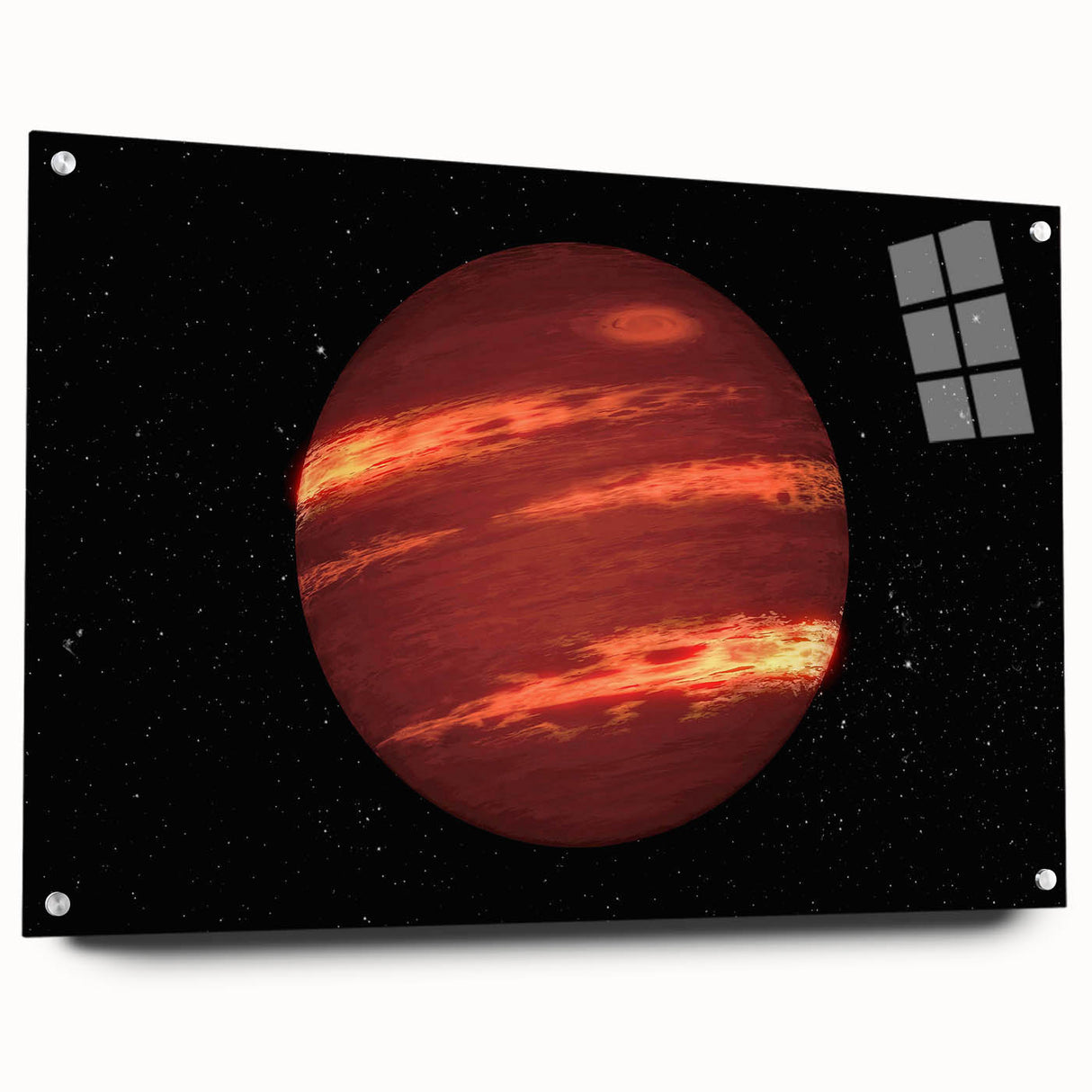 Red Gas Giant Planet Art - Cosmic Space-Themed Wall Decor for Homes