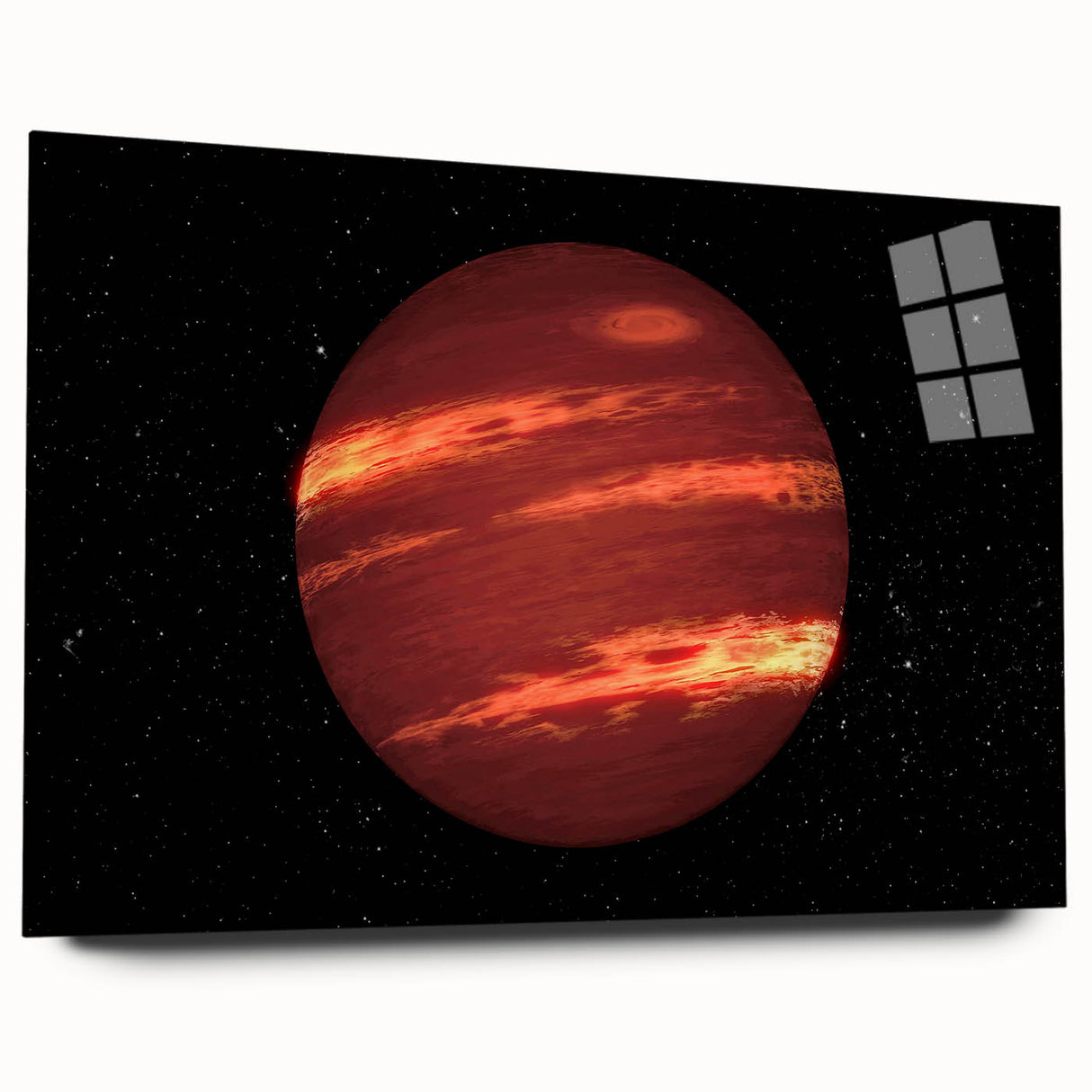 Red Gas Giant Planet Art - Cosmic Space-Themed Wall Decor for Homes