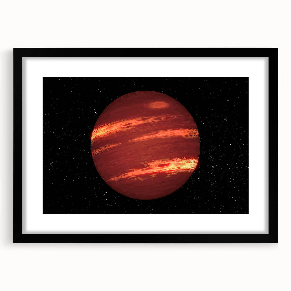 Red Gas Giant Planet Art - Cosmic Space-Themed Wall Decor for Homes
