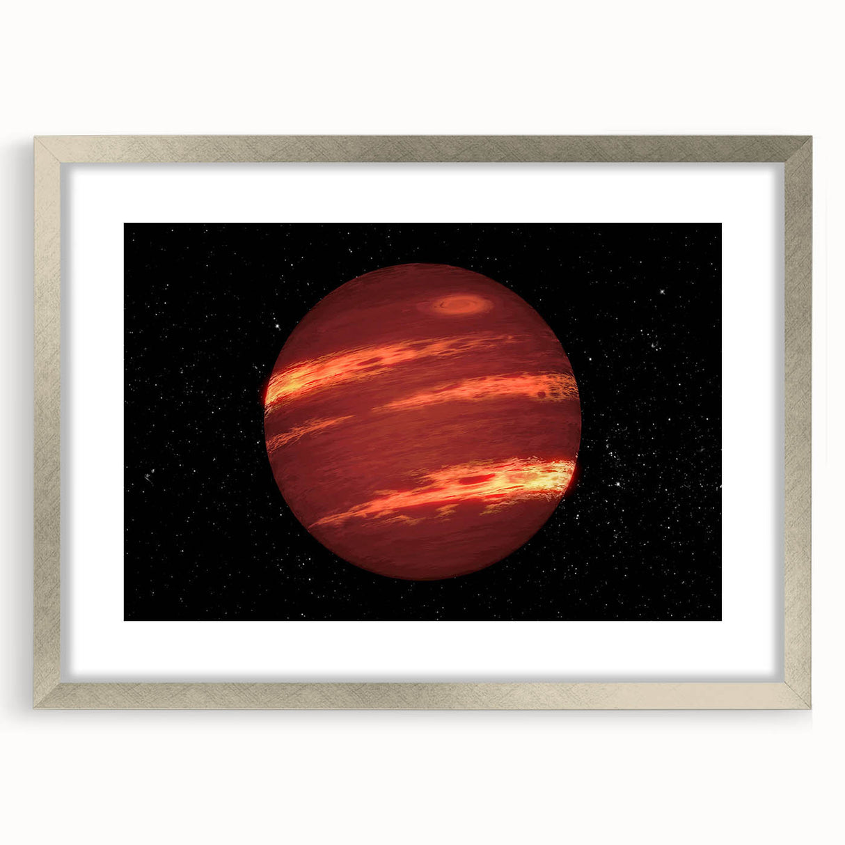 Red Gas Giant Planet Art - Cosmic Space-Themed Wall Decor for Homes