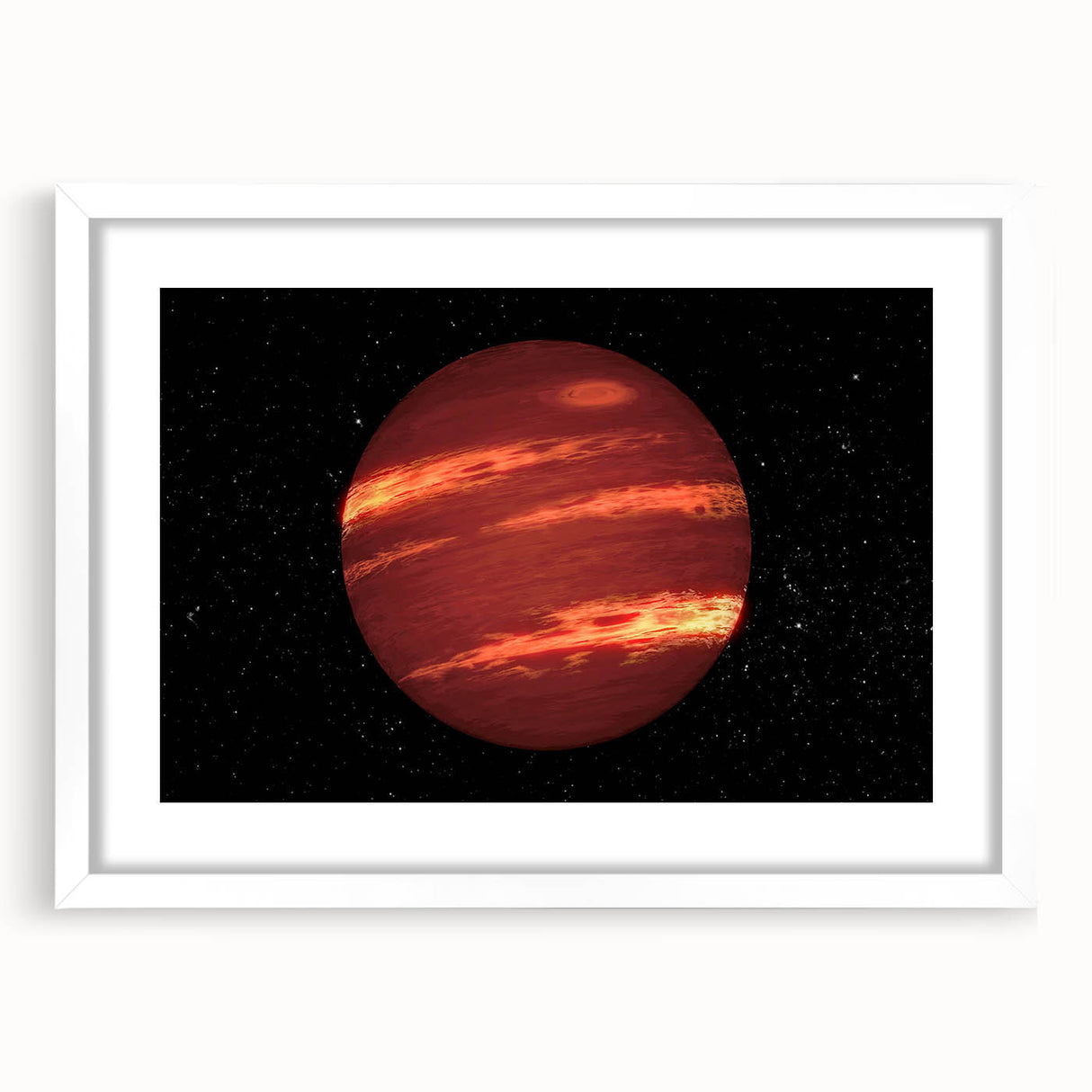 Red Gas Giant Planet Art - Cosmic Space-Themed Wall Decor for Homes
