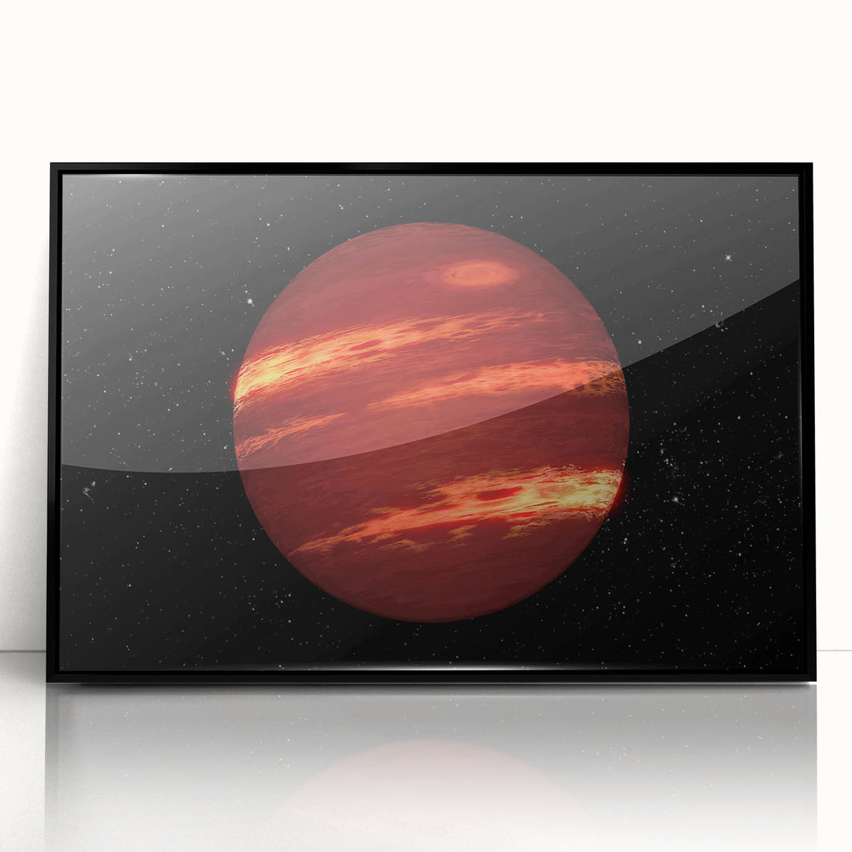 Red Gas Giant Planet Art - Cosmic Space-Themed Wall Decor for Homes