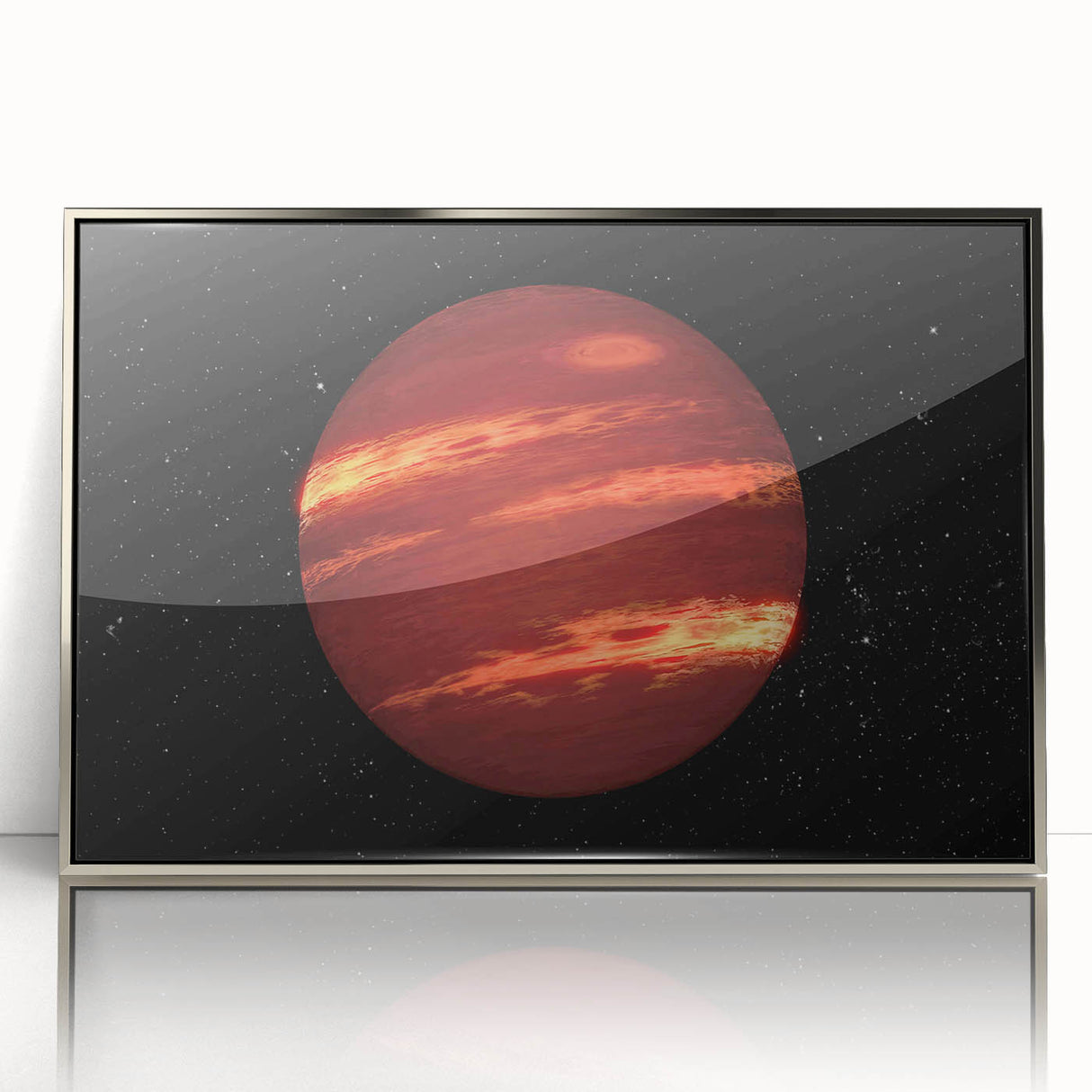 Red Gas Giant Planet Art - Cosmic Space-Themed Wall Decor for Homes