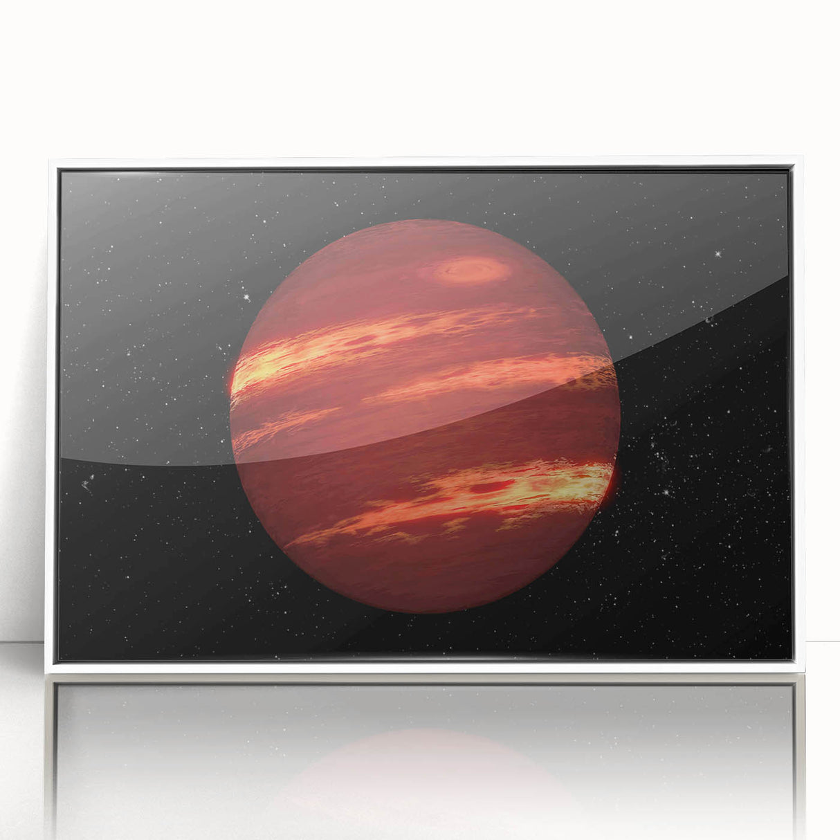 Red Gas Giant Planet Art - Cosmic Space-Themed Wall Decor for Homes