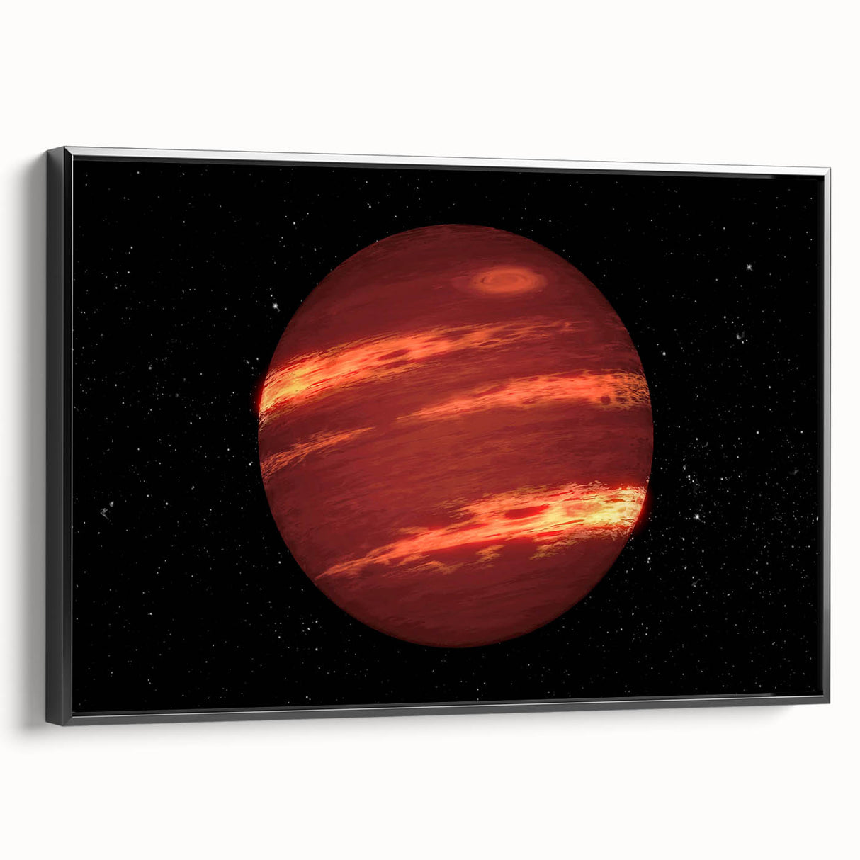 Red Gas Giant Planet Art - Cosmic Space-Themed Wall Decor for Homes