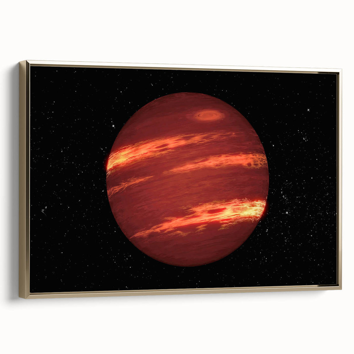 Red Gas Giant Planet Art - Cosmic Space-Themed Wall Decor for Homes