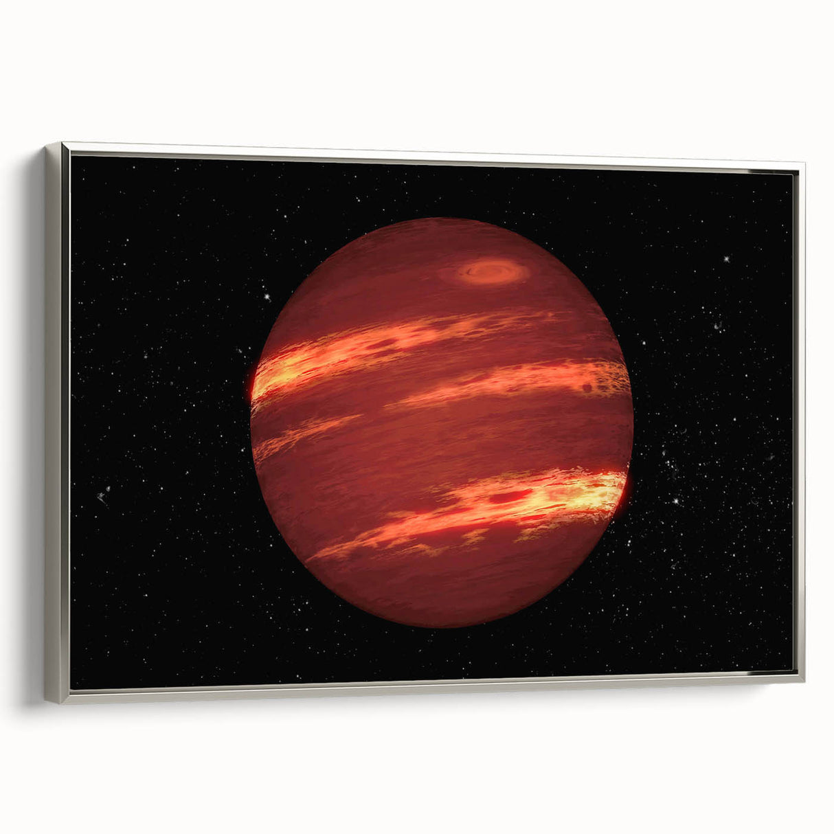 Red Gas Giant Planet Art - Cosmic Space-Themed Wall Decor for Homes
