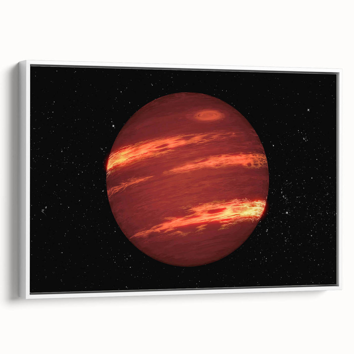 Red Gas Giant Planet Art - Cosmic Space-Themed Wall Decor for Homes