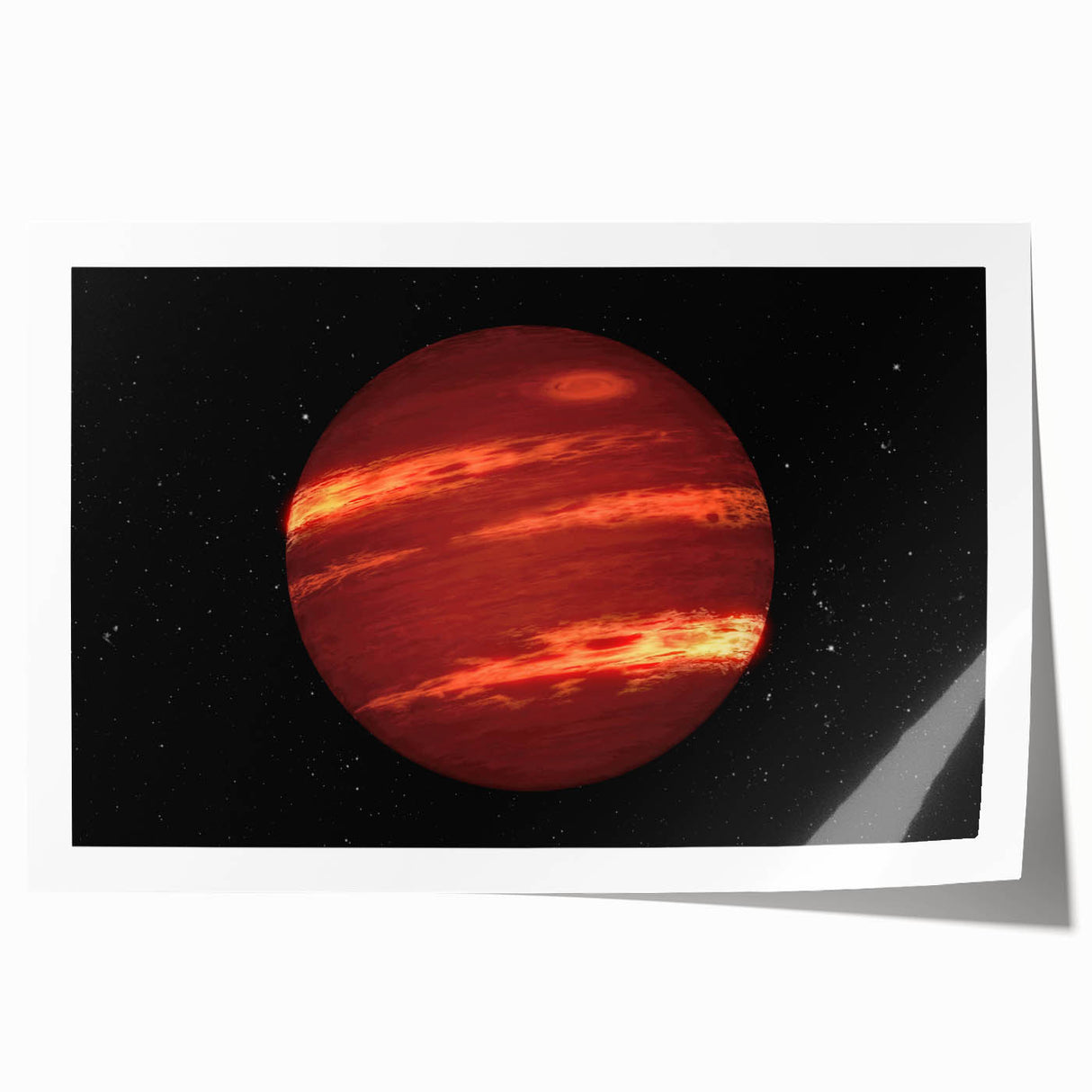 Red Gas Giant Planet Art - Cosmic Space-Themed Wall Decor for Homes