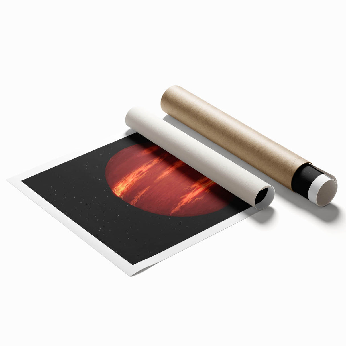 Red Gas Giant Planet Art - Cosmic Space-Themed Wall Decor for Homes