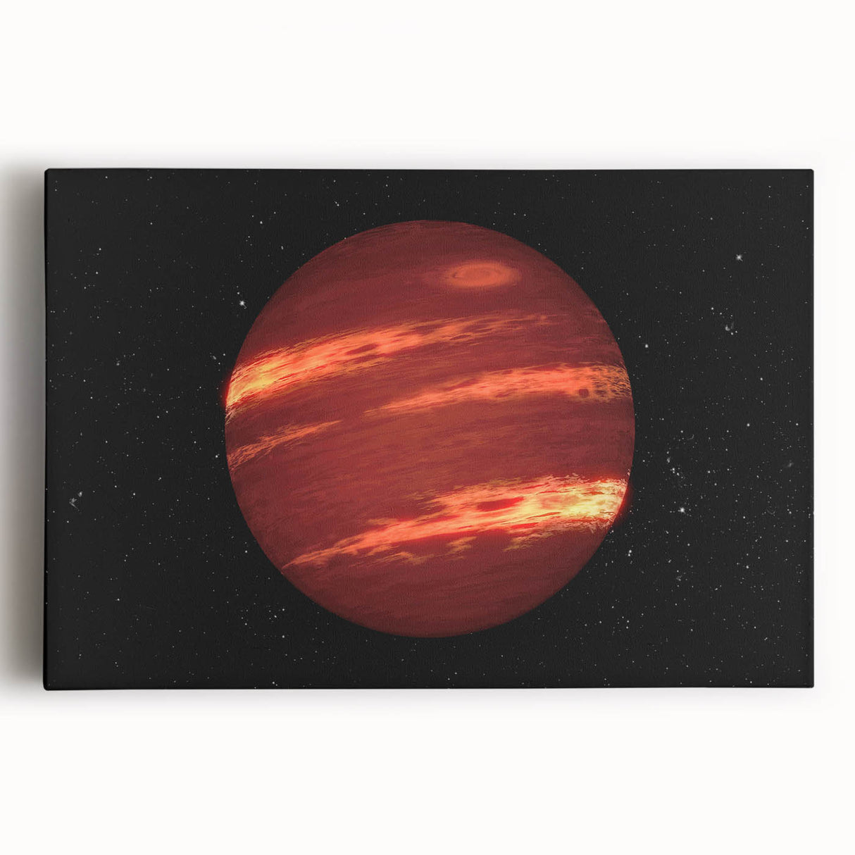 Red Gas Giant Planet Art - Cosmic Space-Themed Wall Decor for Homes