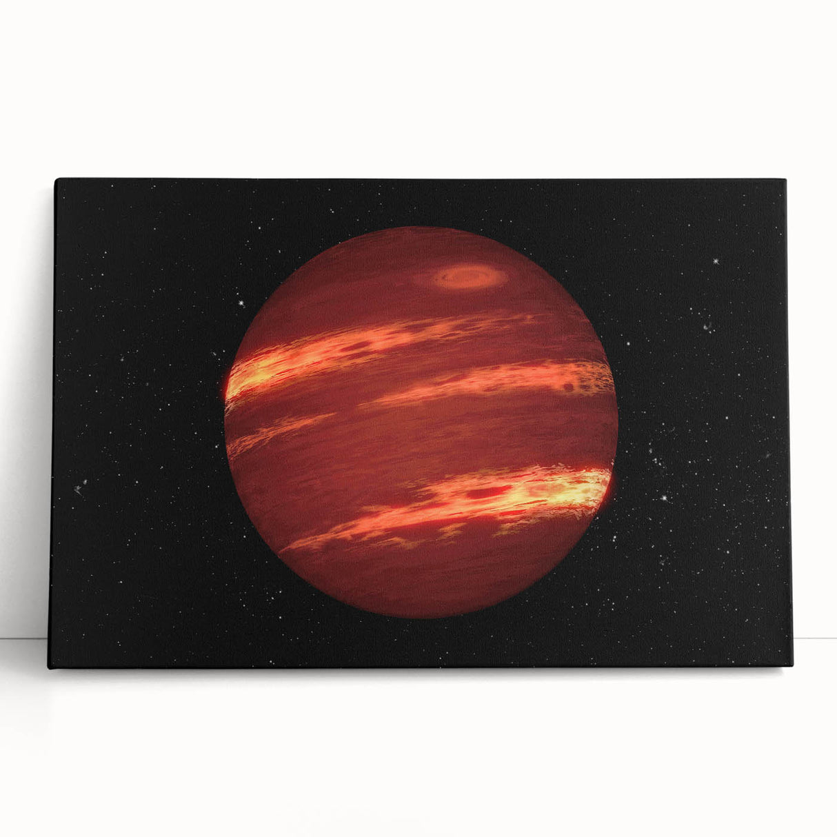 Red Gas Giant Planet Art - Cosmic Space-Themed Wall Decor for Homes