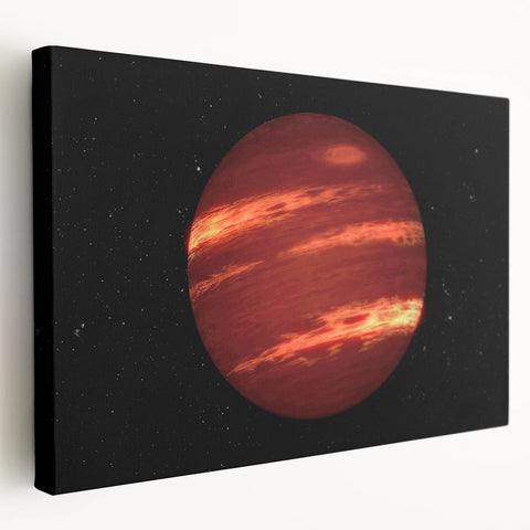 Red Gas Giant Planet Art - Cosmic Space-Themed Wall Decor for Homes