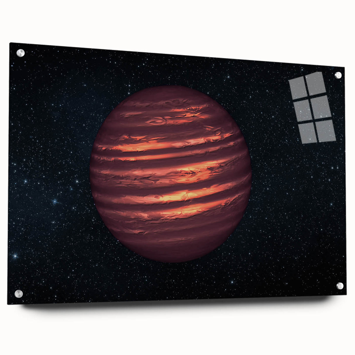 Fiery Red Gas Planet Art - Cosmic Space-Themed Wall Decor for Homes