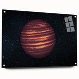 Fiery Red Gas Planet Art - Cosmic Space-Themed Wall Decor for Homes