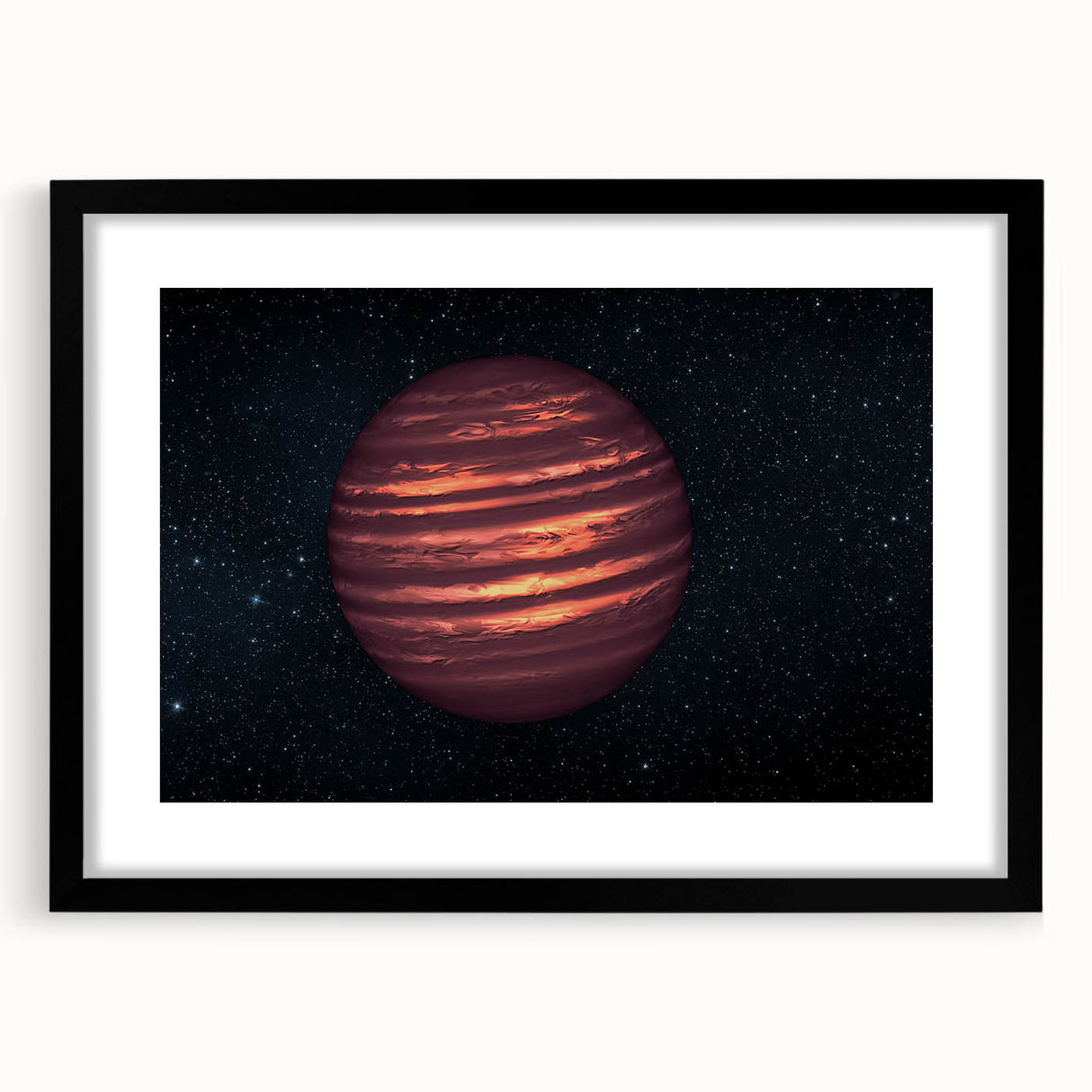 Fiery Red Gas Planet Art - Cosmic Space-Themed Wall Decor for Homes