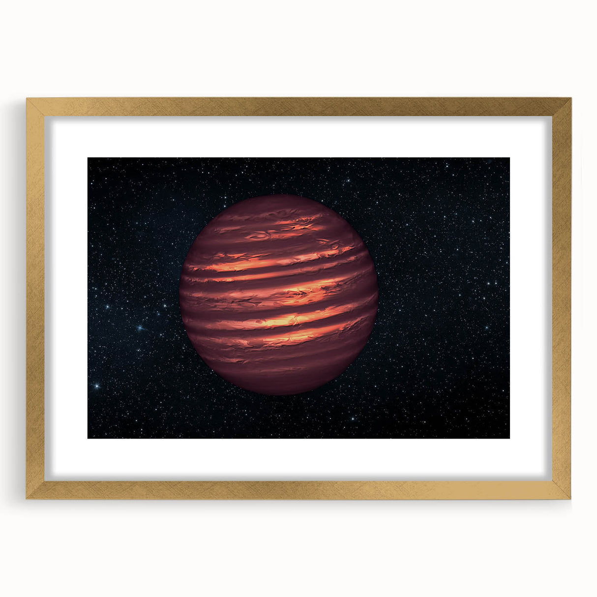 Fiery Red Gas Planet Art - Cosmic Space-Themed Wall Decor for Homes