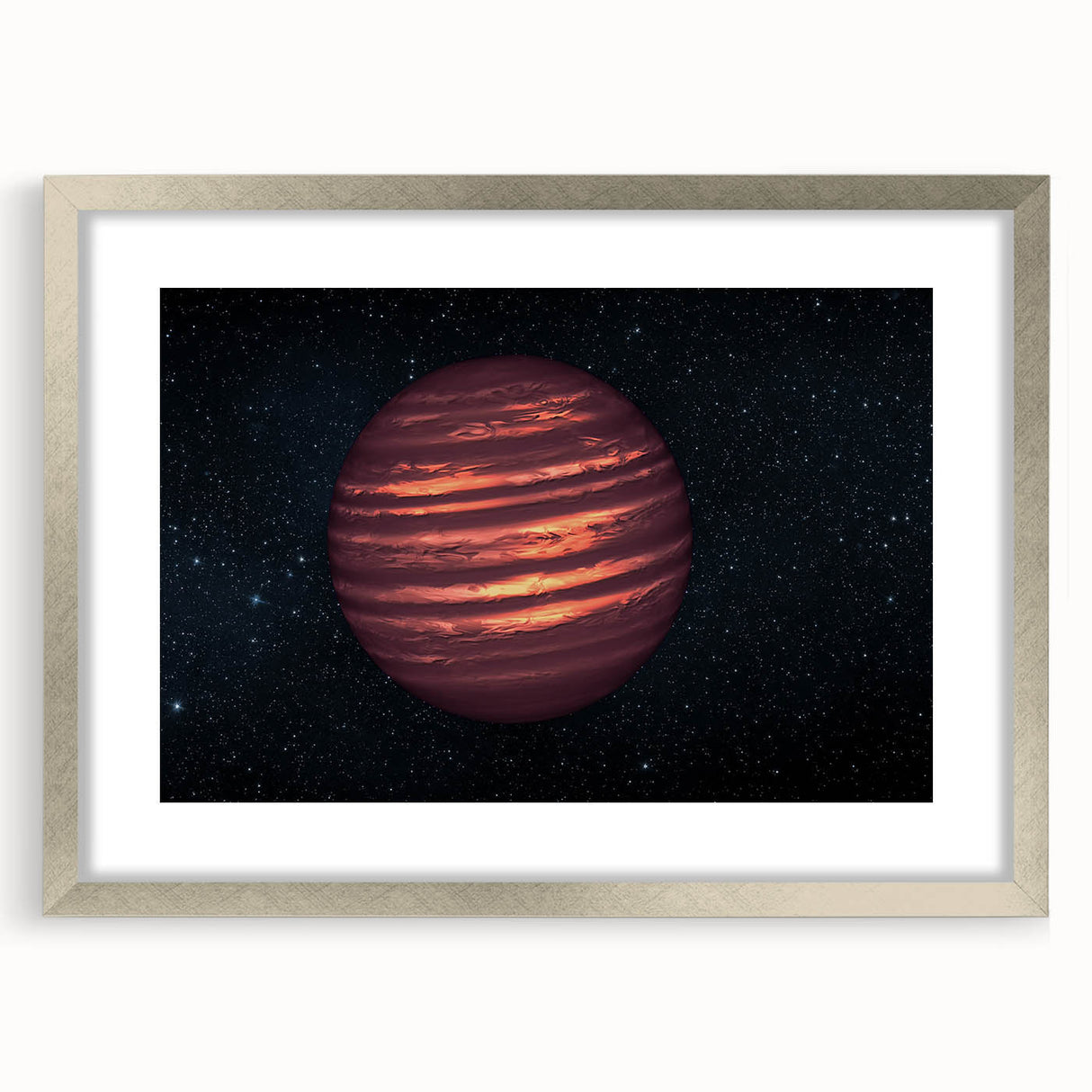 Fiery Red Gas Planet Art - Cosmic Space-Themed Wall Decor for Homes