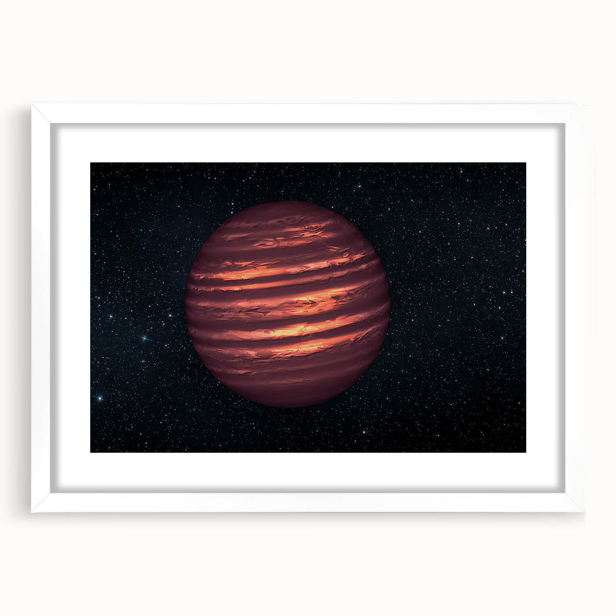 Fiery Red Gas Planet Art - Cosmic Space-Themed Wall Decor for Homes