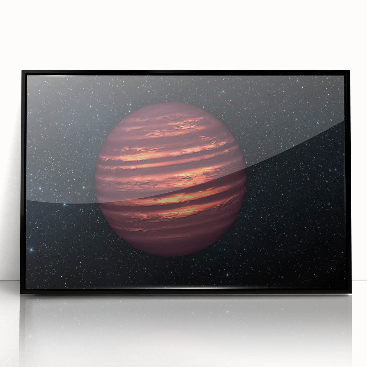 Fiery Red Gas Planet Art - Cosmic Space-Themed Wall Decor for Homes