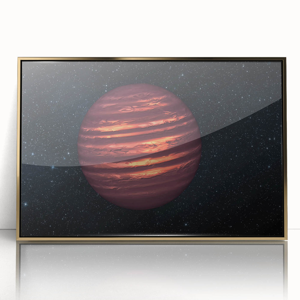 Fiery Red Gas Planet Art - Cosmic Space-Themed Wall Decor for Homes