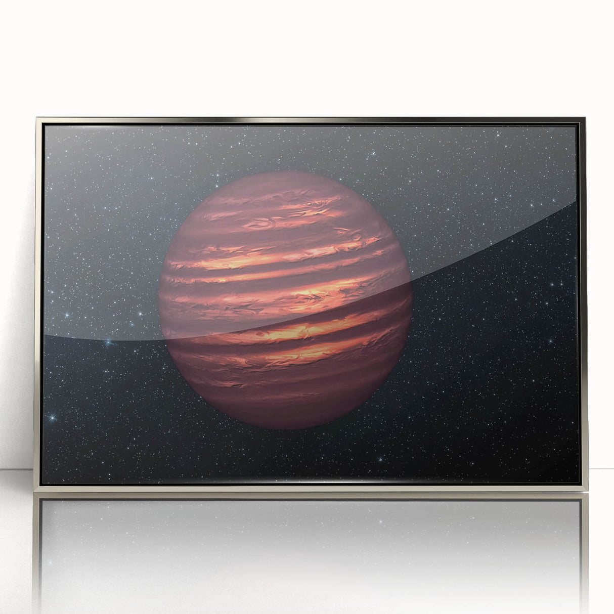 Fiery Red Gas Planet Art - Cosmic Space-Themed Wall Decor for Homes