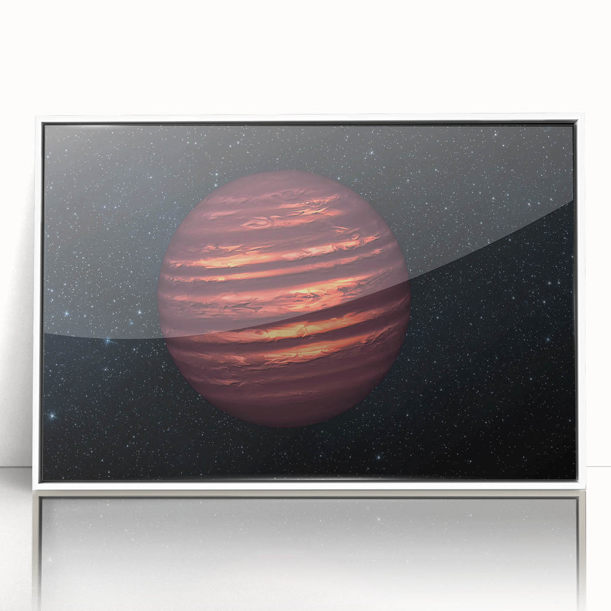 Fiery Red Gas Planet Art - Cosmic Space-Themed Wall Decor for Homes