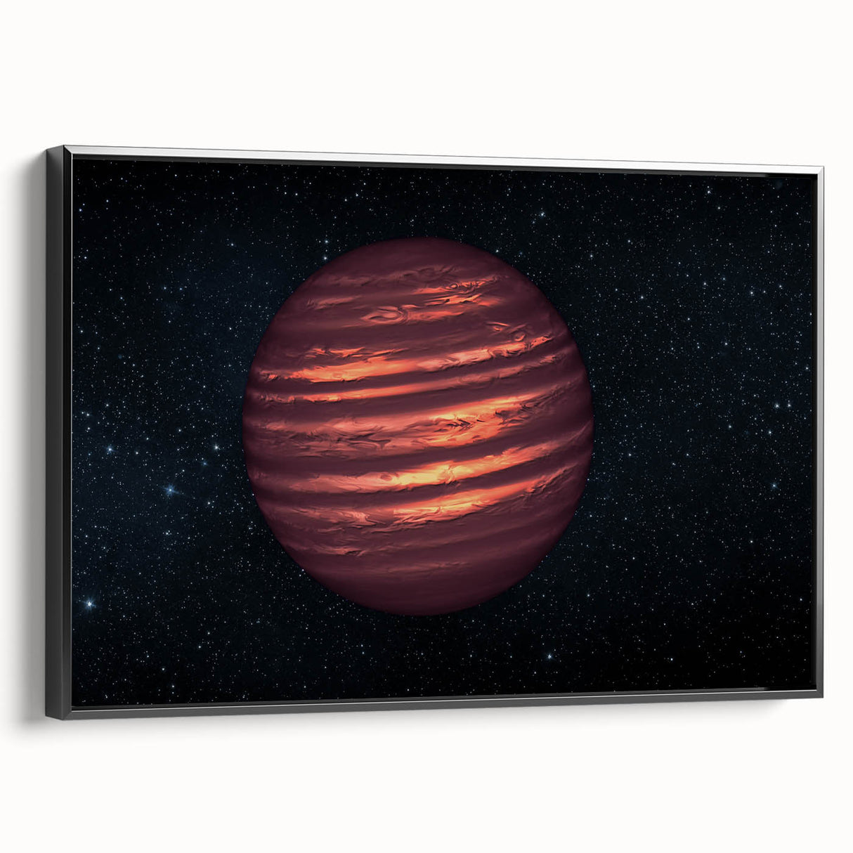 Fiery Red Gas Planet Art - Cosmic Space-Themed Wall Decor for Homes
