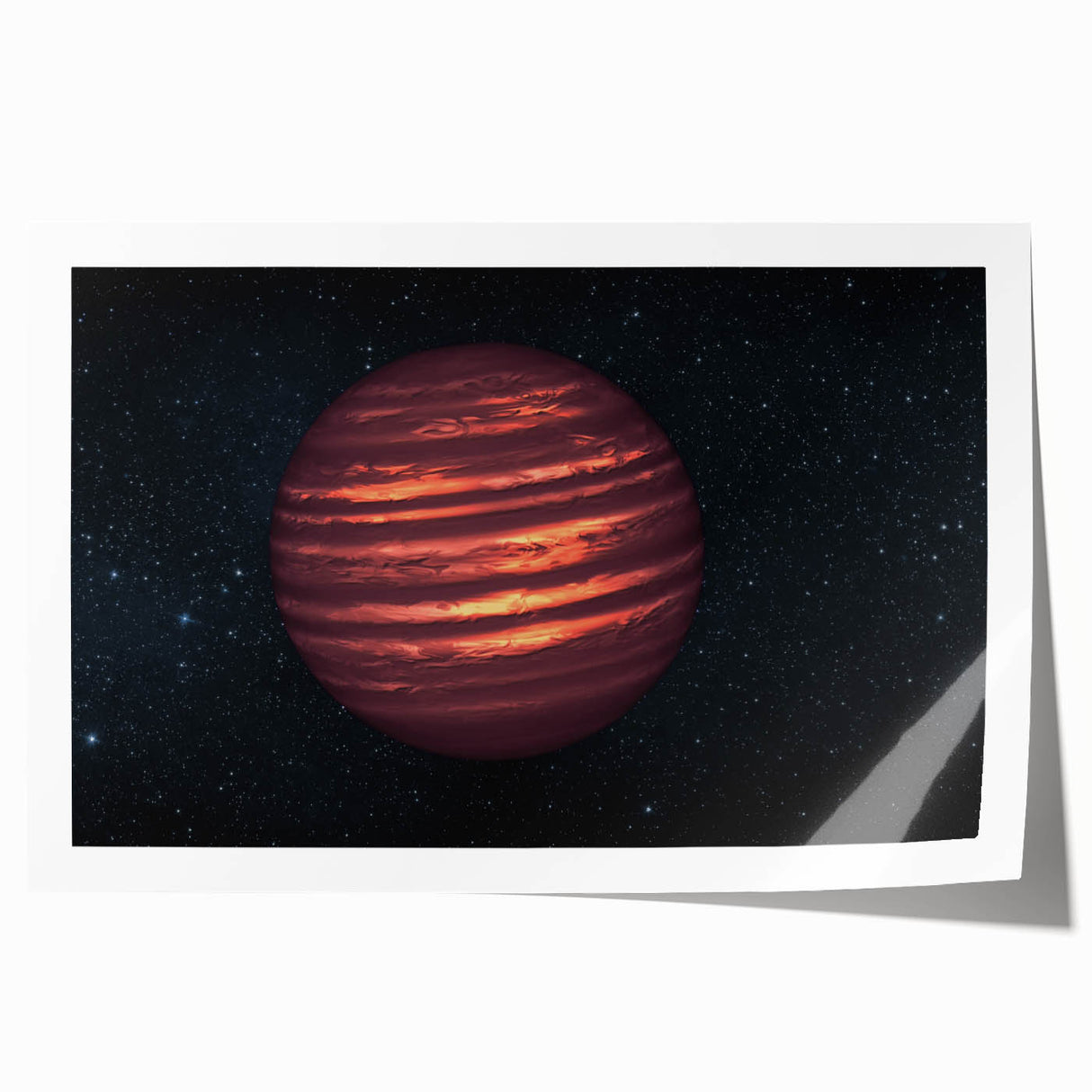 Fiery Red Gas Planet Art - Cosmic Space-Themed Wall Decor for Homes