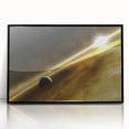 Golden Horizon Space Art - Cosmic Planetary Wall Decor for Homes