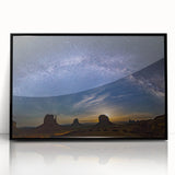 Milky Way Over Desert Monuments Art - Cosmic Night Sky Wall Decor