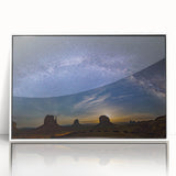 Milky Way Over Desert Monuments Art - Cosmic Night Sky Wall Decor