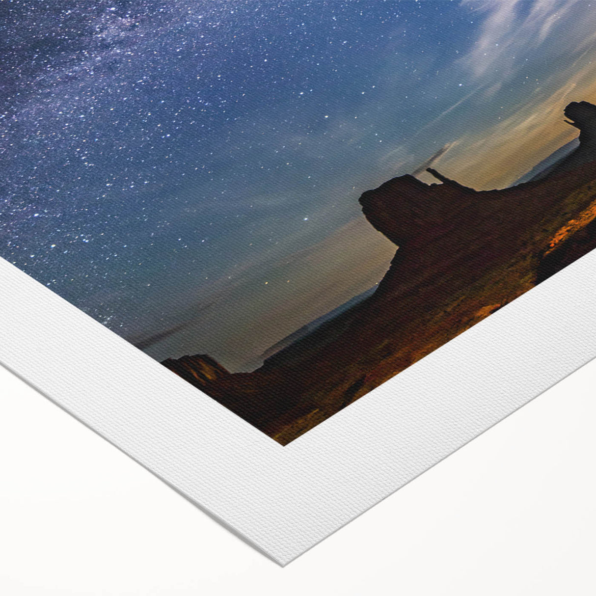 Milky Way Over Desert Monuments Art - Cosmic Night Sky Wall Decor