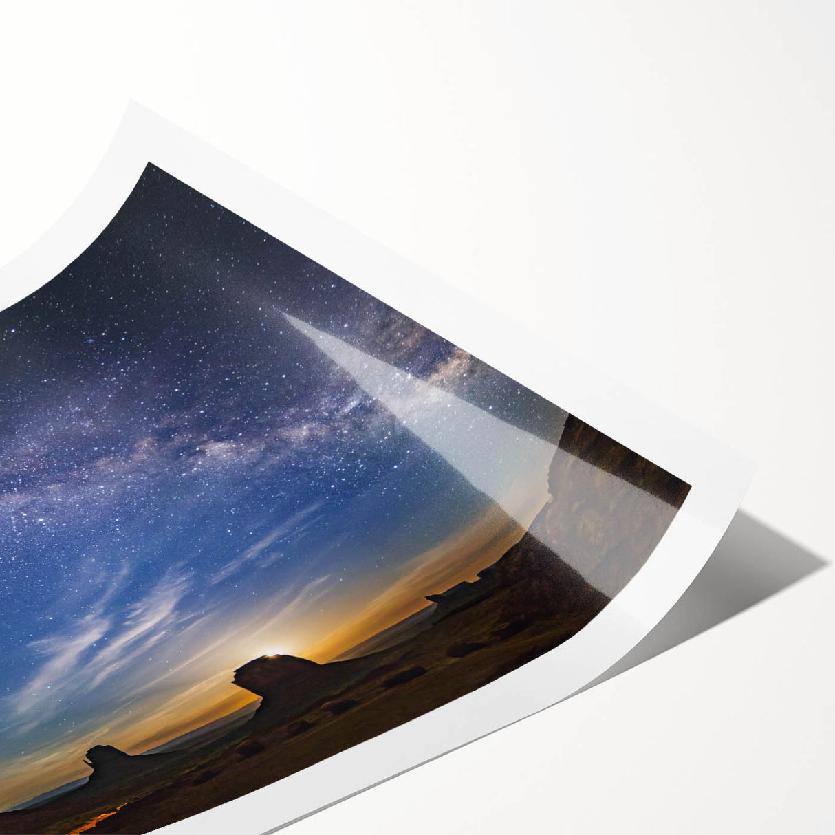 Milky Way Over Desert Monuments Art - Cosmic Night Sky Wall Decor