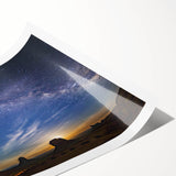 Milky Way Over Desert Monuments Art - Cosmic Night Sky Wall Decor
