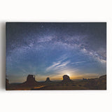 Milky Way Over Desert Monuments Art - Cosmic Night Sky Wall Decor