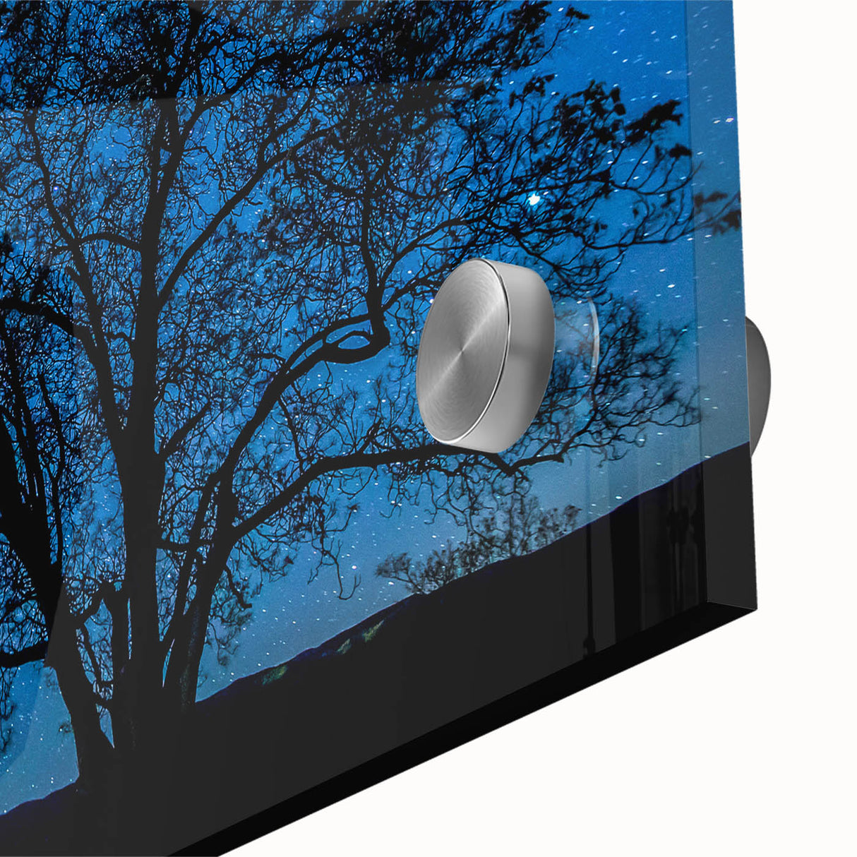 Starry Night Tree Silhouette Art - Cosmic Sky Wall Decor for Nature Lovers