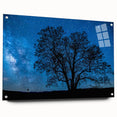 Starry Night Tree Silhouette Art - Cosmic Sky Wall Decor for Nature Lovers