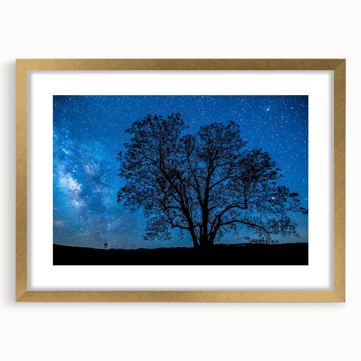 Starry Night Tree Silhouette Art - Cosmic Sky Wall Decor for Nature Lovers