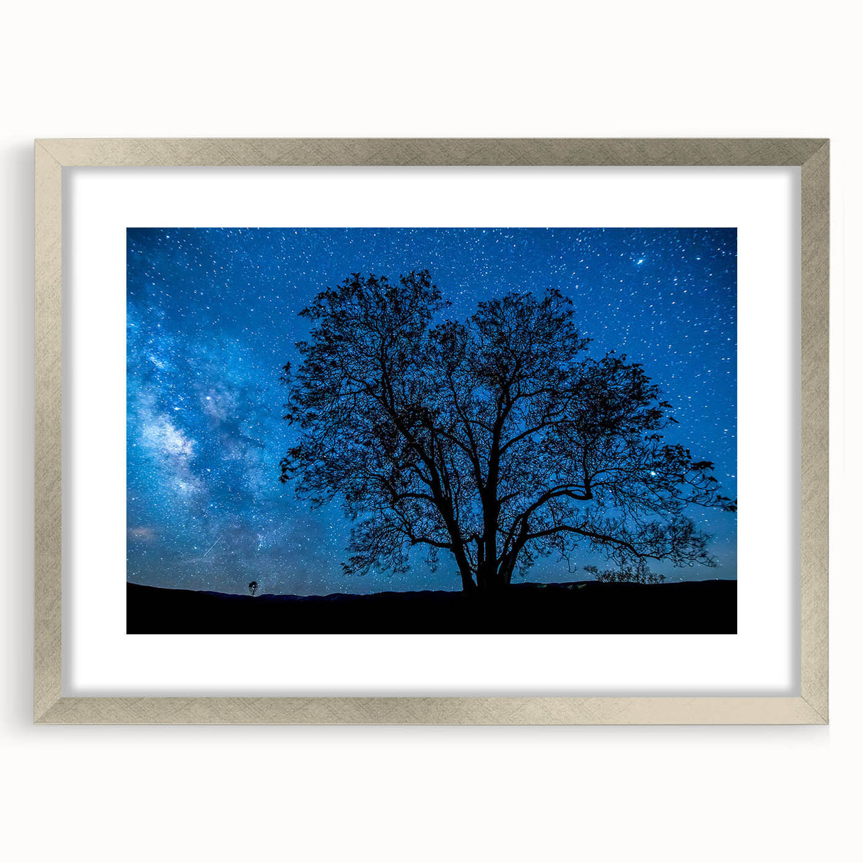 Starry Night Tree Silhouette Art - Cosmic Sky Wall Decor for Nature Lovers