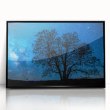 Starry Night Tree Silhouette Art - Cosmic Sky Wall Decor for Nature Lovers